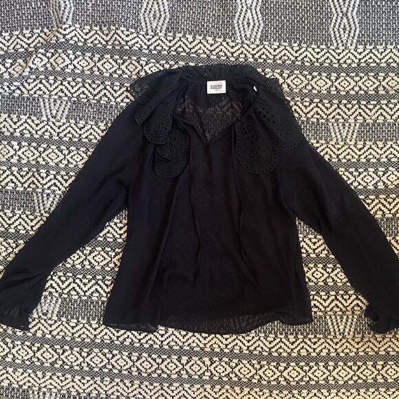 New Claudie Pierlot Broderie Anglaise Georgette Blouse – Size 36 /4 - Picture 4 of 8